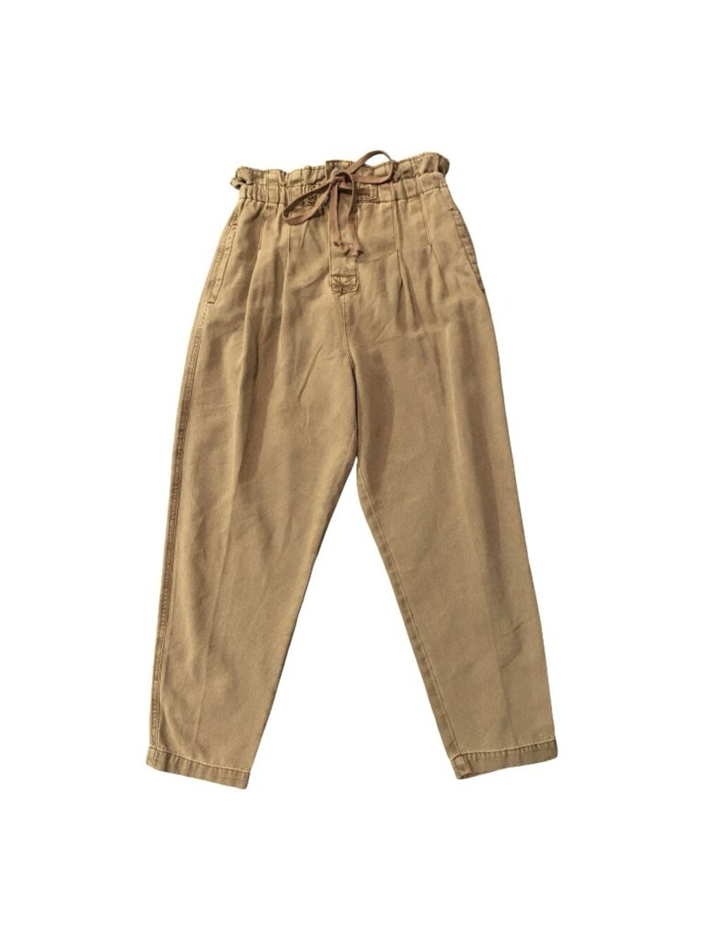 Free People Margate Pleated Trousers Tamarind Brown Size Small boho  High Rise